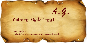 Amberg Györgyi névjegykártya